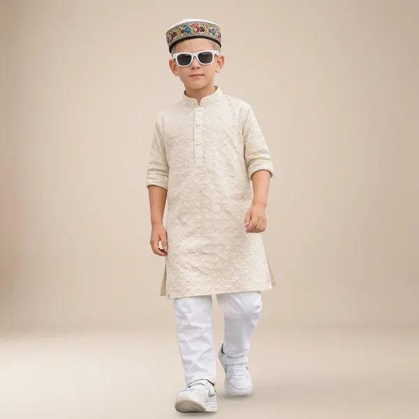 Boys_Ethnic_Embroidered_Kurta_Pajama_Set_Cream