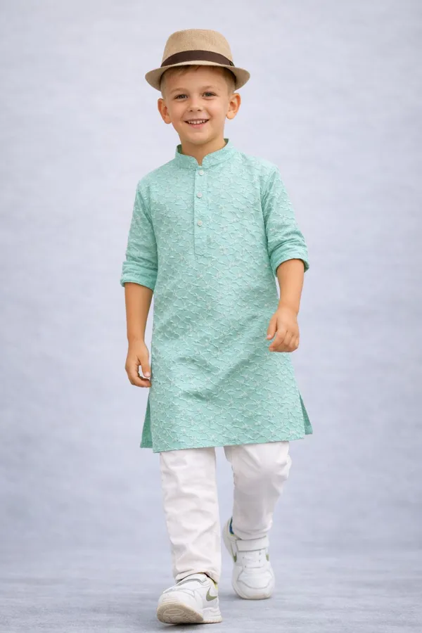 Mint_Green_Ethnic_Kurta_Set_For_Boys