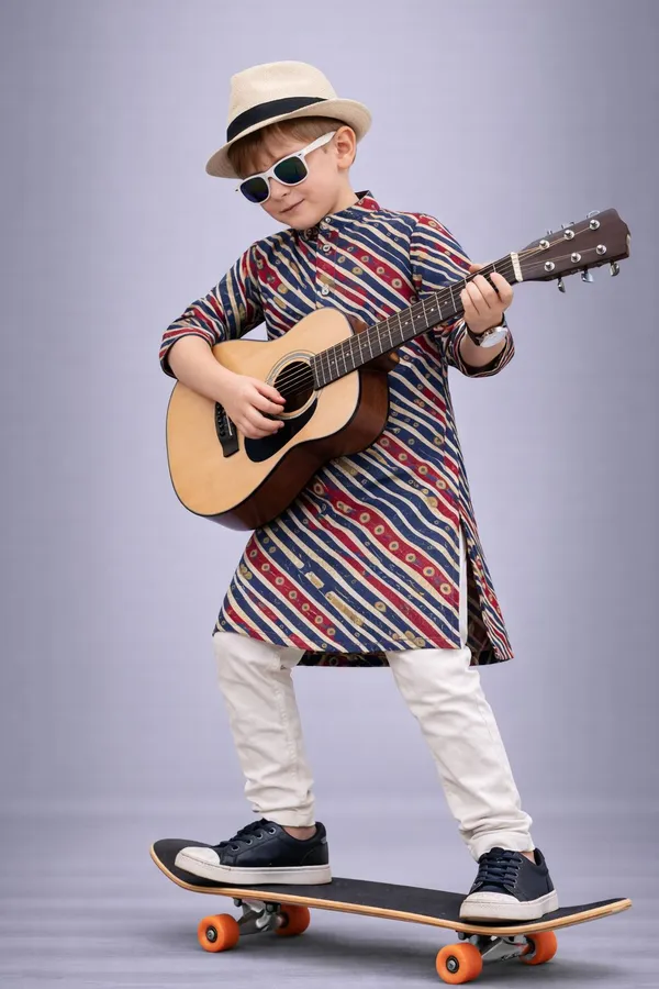 Boys_Multicolor_Striped_Kurta_Set