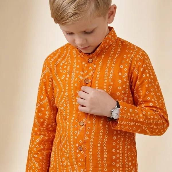 Boys_Orange_Printed_Kurta_Pajama_Set