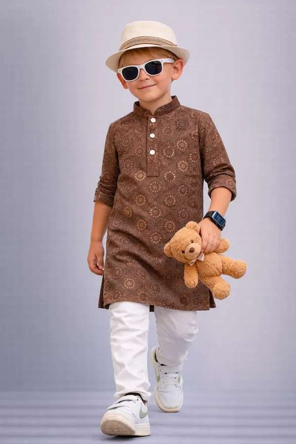 Boys_Brown_Printed_Kurta_With_White_Pajama_Set