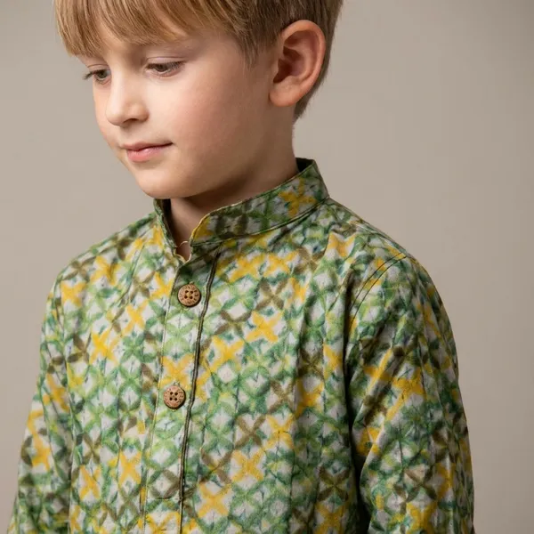 Boys_Green_Printed_Kurta_Set_Festive_Ethnic_Wear