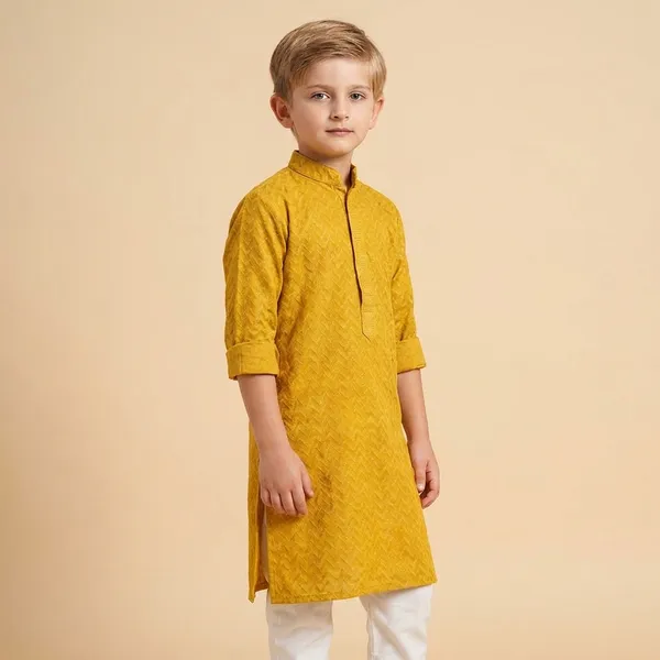 Boys_Ethnic_Yellow_Kurta_Pajama_Set