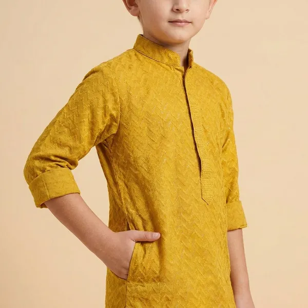 Boys_Ethnic_Yellow_Kurta_Pajama_Set