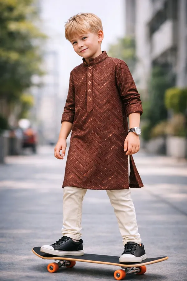 Boys_Brown_Ethnic_Kurta_Pajama_Set