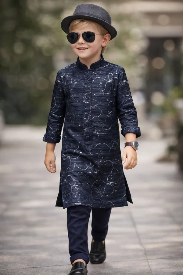 Navy_Blue_Embroidered_Kurta_Pajama_Set_For_Boys