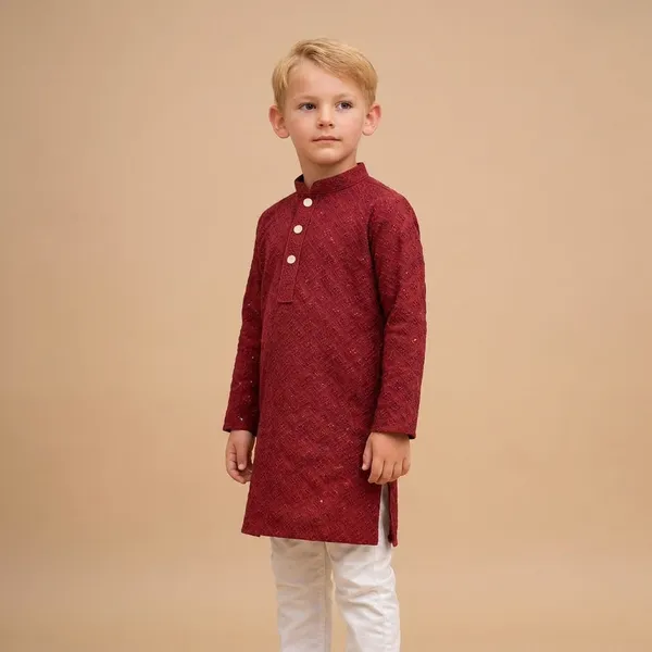 Boys_Traditional_Maroon_Kurta_Pajama_Set