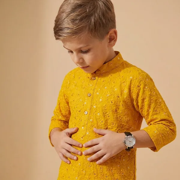 Boys_Yellow_Ethnic_Kurta_For_Kids_Traditional_Indian_Wear