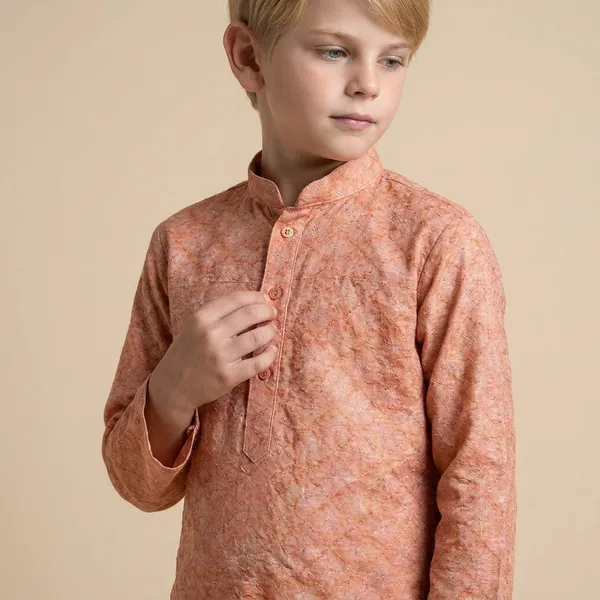 Boys_Peach_Ethnic_Kurta_For_Festive_Celebrations