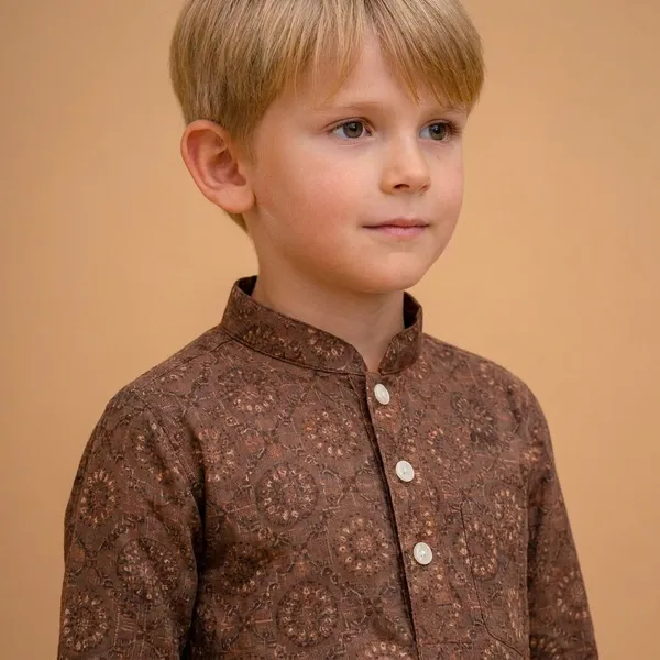 Boys_Brown_Printed_Kurta_With_White_Pajama_Set