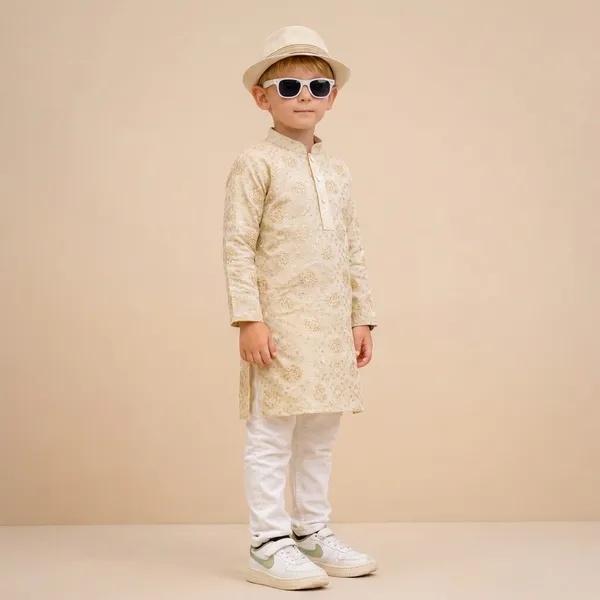 Boys_Ethnic_Kurta_Set_With_Teddy_Bear_Beige_Embroidered_Traditional_Wear