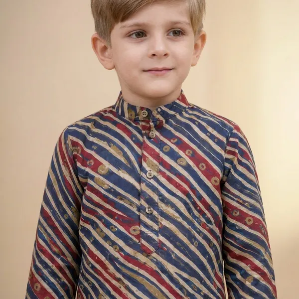 Boys_Multicolor_Striped_Kurta_Set