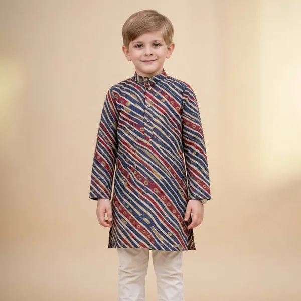 Boys_Multicolor_Striped_Kurta_Set