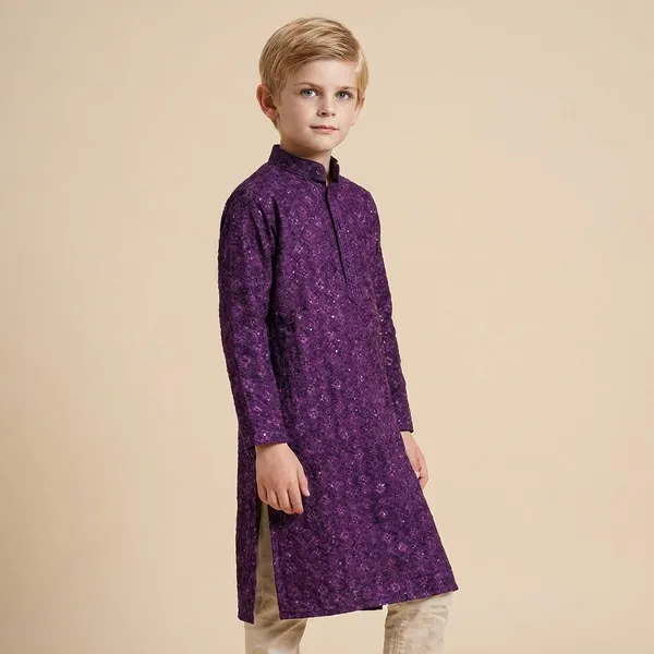 Boys_Purple_Kurta_Set_For_Holi_Festival