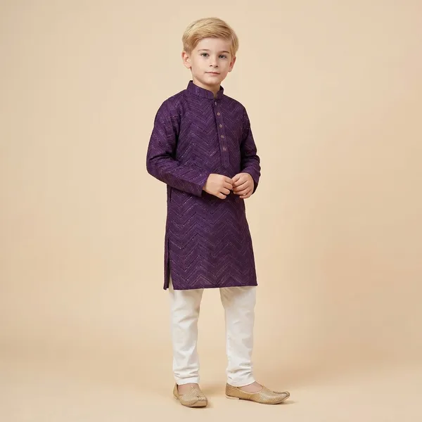 Boys_Purple_Sequin_Embellished_Kurta_Pajama_Set