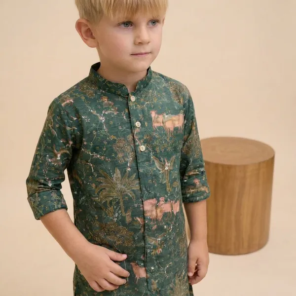 Boys_Green_Camouflage_Print_Kurta_Pajama_Set