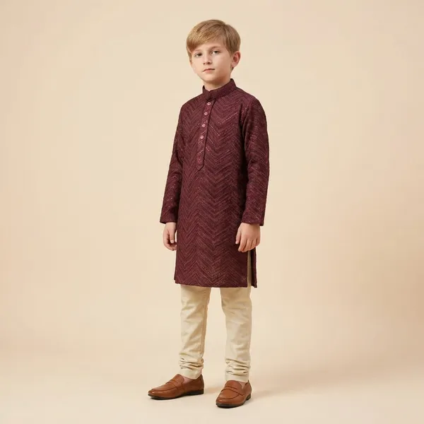 Boys_Ethnic_Maroon_Kurta_Pajama_Set