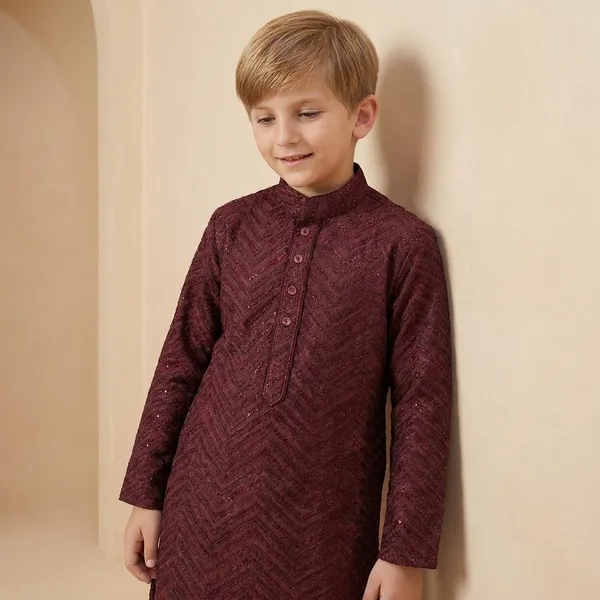 Boys_Ethnic_Maroon_Kurta_Pajama_Set