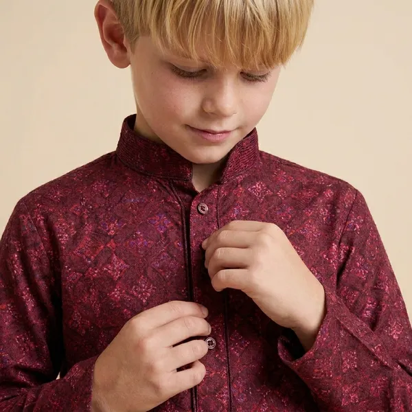 Boys_Maroon_Ethnic_Kurta_For_Festive_Occasions