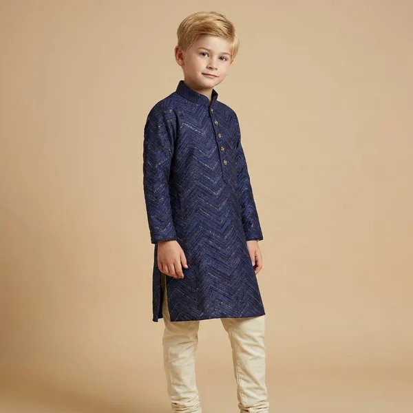 Boys_Royal_Blue_Ethnic_Kurta_Pajama_Set_With_Chevron_Pattern