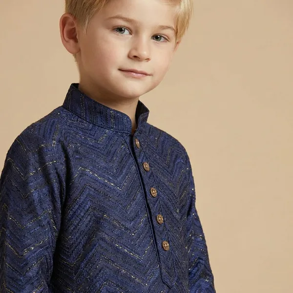 Boys_Royal_Blue_Ethnic_Kurta_Pajama_Set_With_Chevron_Pattern