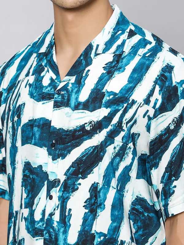 Indigo_Brush_Grunge_Texture_Oversized_Viscose_Shirt_100%_Viscose_Oversized_Fit
