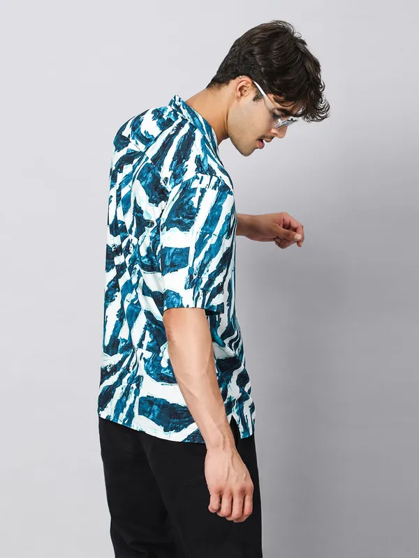 Indigo_Brush_Grunge_Texture_Oversized_Viscose_Shirt_100%_Viscose_Oversized_Fit