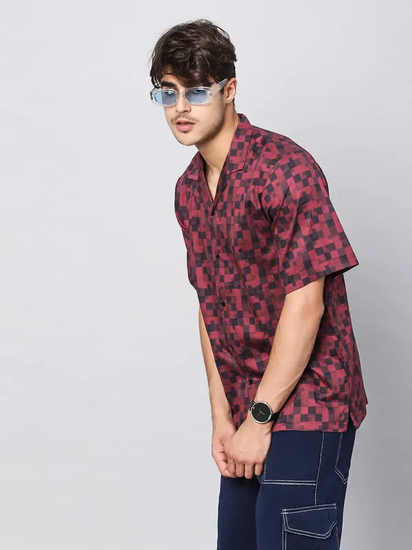 Plaid_Red_Oversized_Cotton_Shirt_100%_Cotton_Oversized_Fit