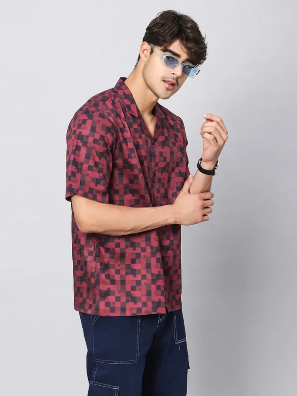 Plaid_Red_Oversized_Cotton_Shirt_100%_Cotton_Oversized_Fit