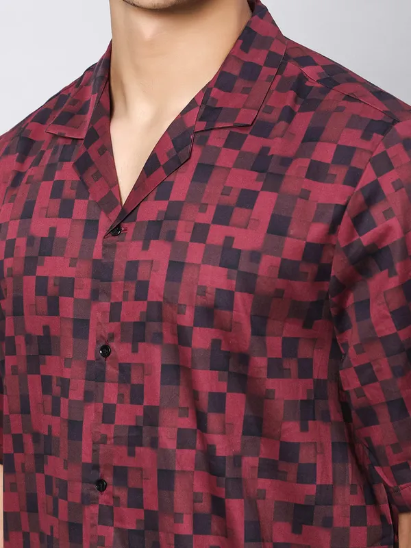 Plaid_Red_Oversized_Cotton_Shirt_100%_Cotton_Oversized_Fit