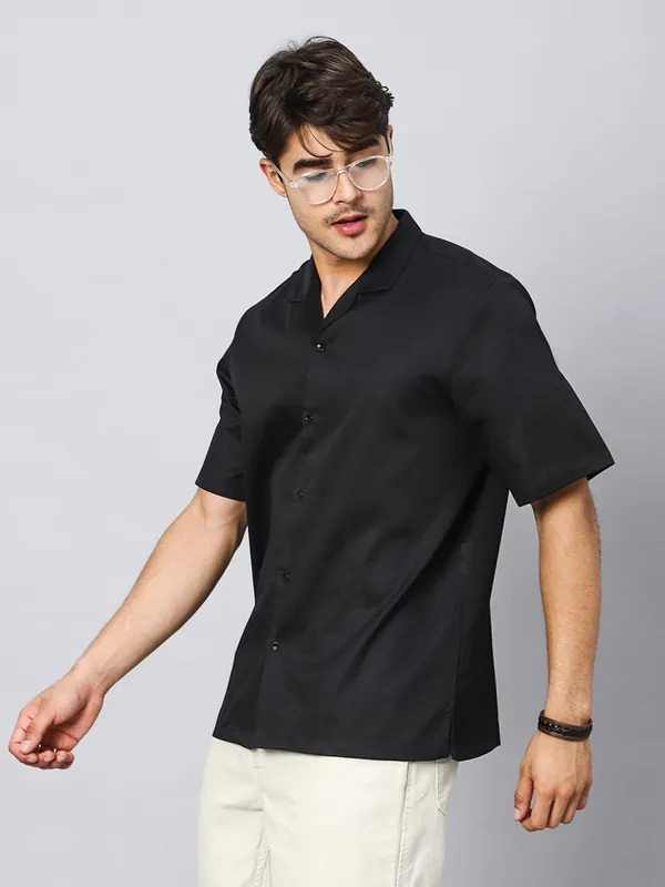 Anchor_Black_Oversized_Cotton_Shirt_100%_Cotton_Oversized_Fit