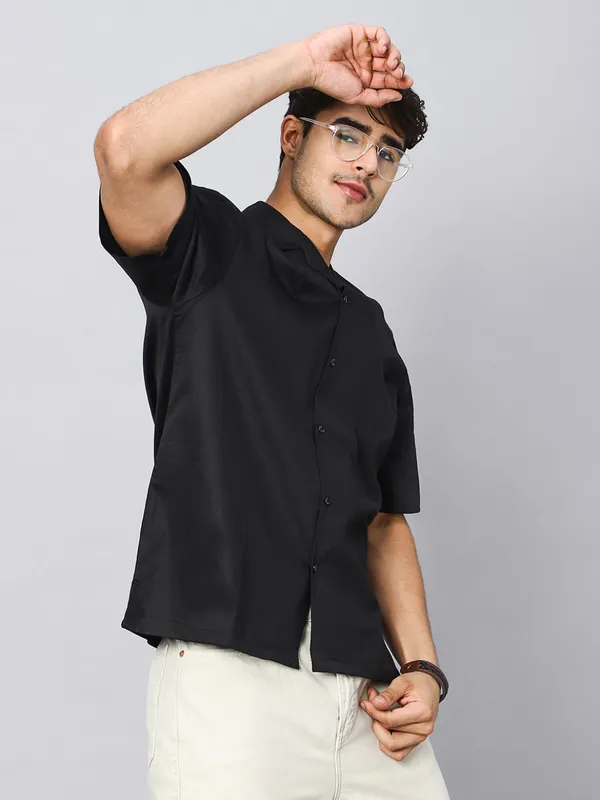 Anchor_Black_Oversized_Cotton_Shirt_100%_Cotton_Oversized_Fit