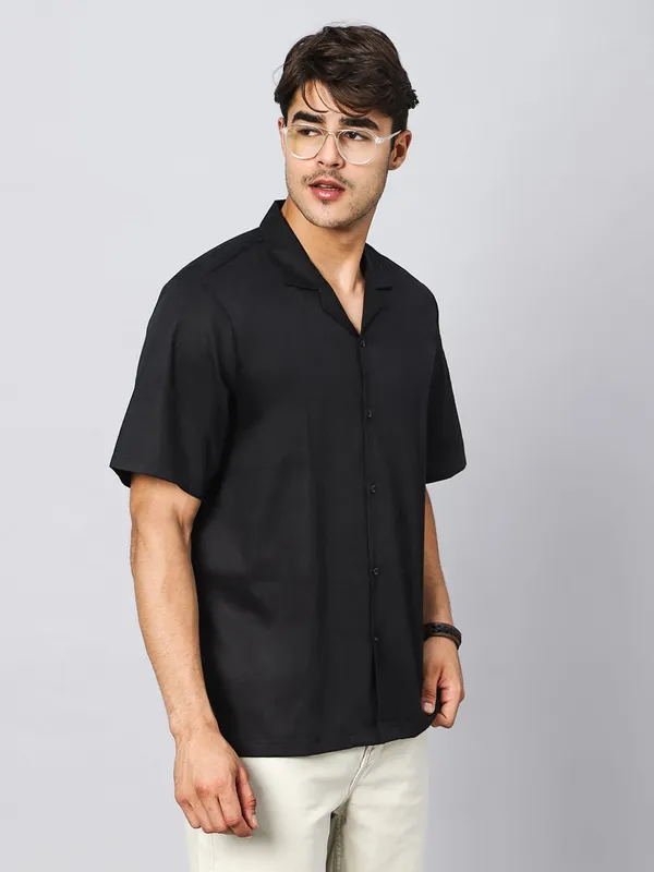 Anchor_Black_Oversized_Cotton_Shirt_100%_Cotton_Oversized_Fit