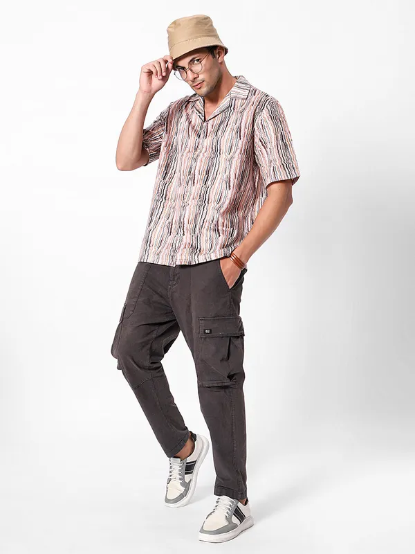 Vertical_Swirl_Lines_Oversized_Cotton_Shirt_100%_Cotton_Oversized_Fit