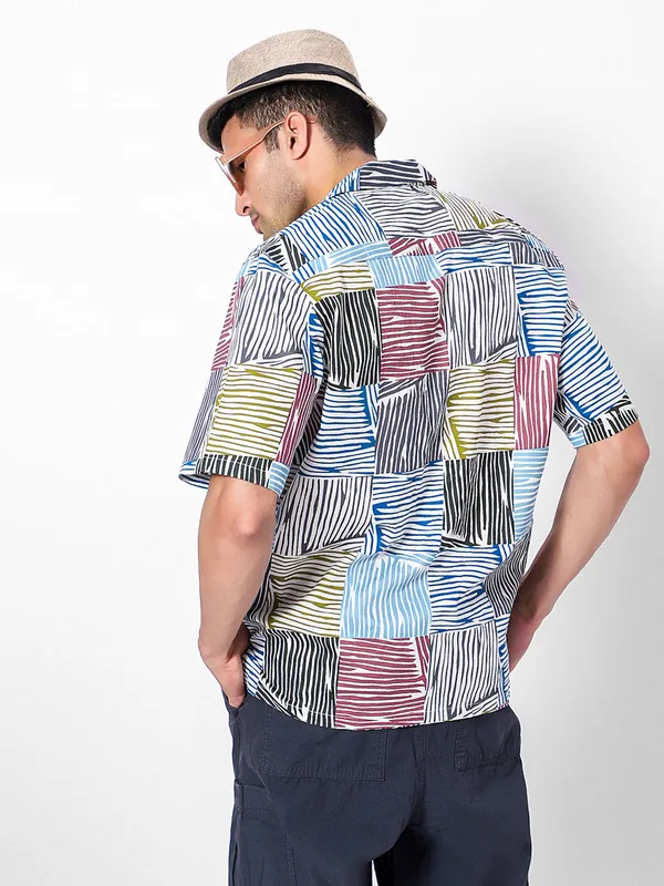 Abstract_Grid_Checks_Oversized_Cotton_Shirt_100%_Cotton_Oversized_Fit