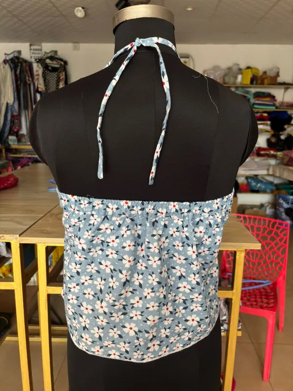 Blue__And_White_Cotton_Premium_Top_For_Women
