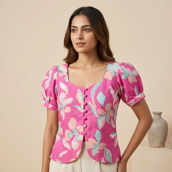 Pink_Cotton_Premium_Top_For_Women