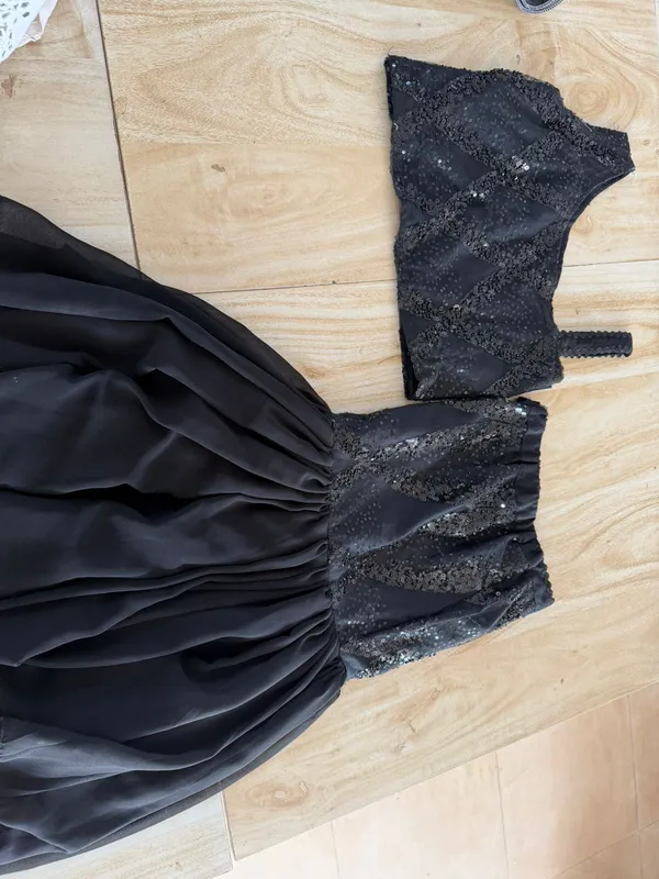 Black_Georgette_Premium_Fit_And_Flare_Dress_For_Girl
