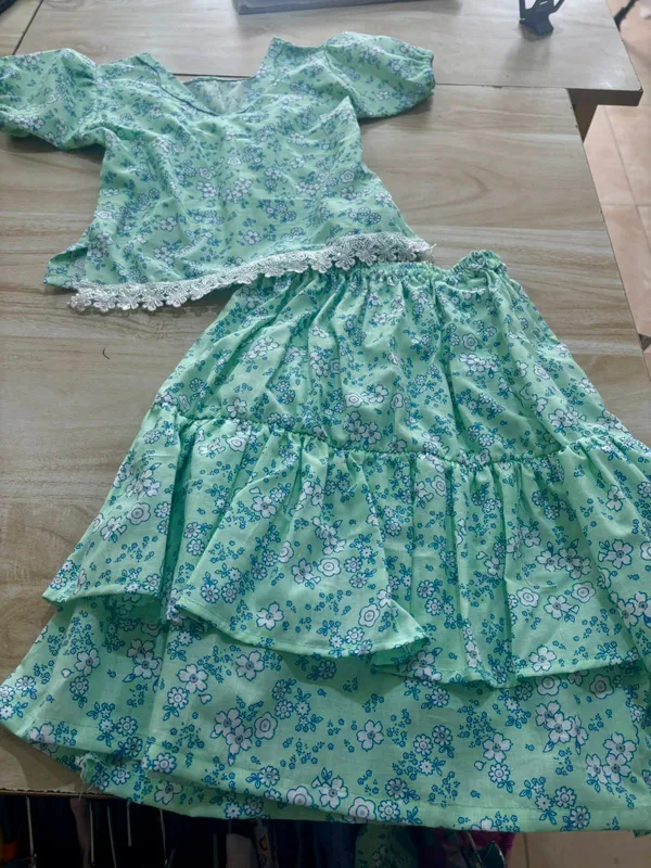 Blue_Cotton_Premium_Top_And_Skirt_Set_For_Girl