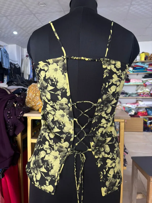 Yellow__And_Black_Cotton_Premium_Sleeveless_Top_For_Women