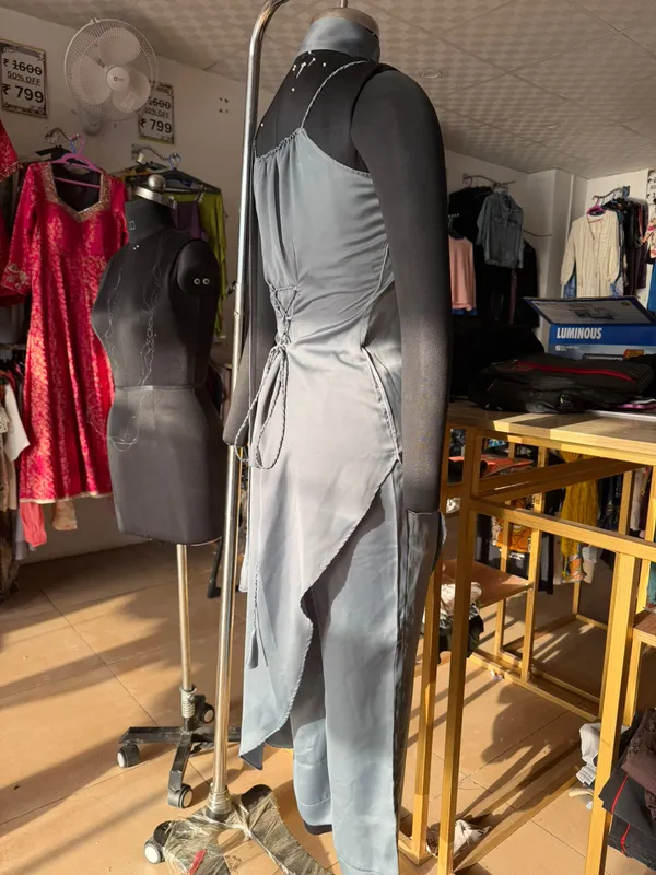 Grey_Silk_Premium__Dress_For_Women