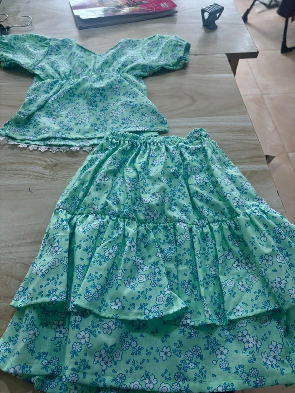 Blue_Cotton_Premium_Top_And_Skirt_Set_For_Girl