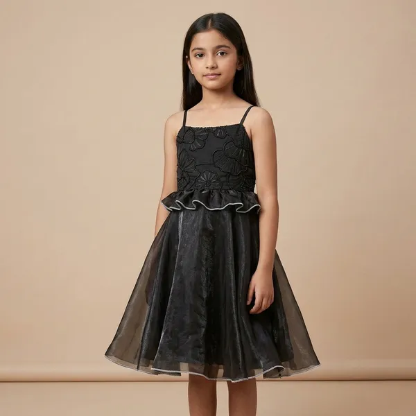 Black_Georgette_Premium_Slip_Dress_For_Girl