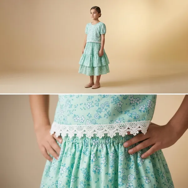 Blue_Cotton_Premium_Top_And_Skirt_Set_For_Girl