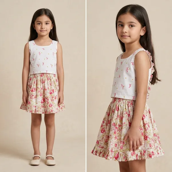 Pink__And_White_Cotton_Premium_Crop_Top_And_Skirt_Set_For_Girl