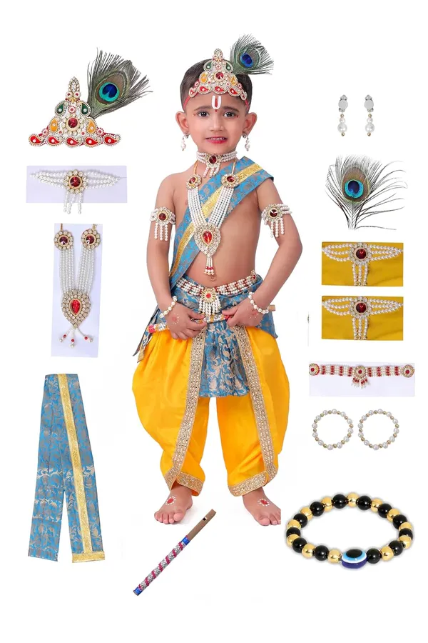Raj_Fancy_Dresses_Krishna_Dress_For_Kids_Baby_Krishna_Dress_For_Janmashtami_With_Krishna_Mukut_Peacock_Feather_Flute_Embroidered_Krishna_Costume_For_Girl_Boy_3_Months_8_Years