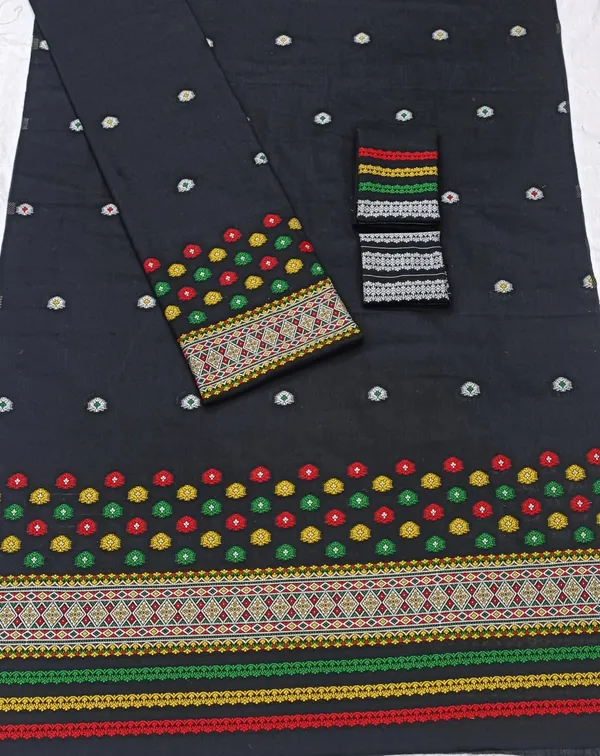 Assamese_Cotton_Mekhela_Chador_Set_Handloom_Gero_Buwa_Design_Women_Ethnic_Wear_Black