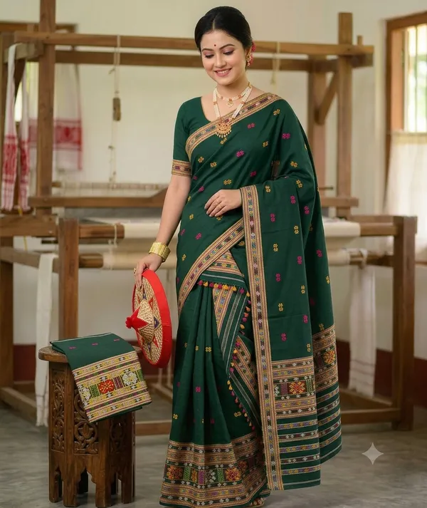 Padmini_buwa_cotton_jura_gero_buwa_handloom_design_jura_Assamese_mekhela_sador_set