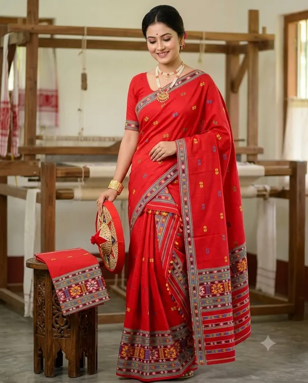 Padmini_buwa_cotton_jura_gero_buwa_handloom_design_jura_Assamese_mekhela_sador_set