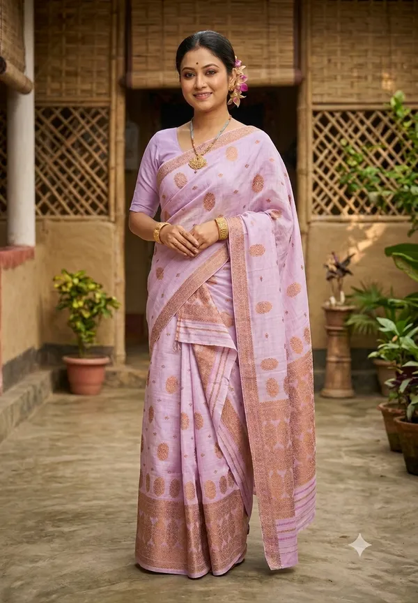 EURO_LINEN_COTTON_TRADITIONAL_ASSAMESE_HANDLOOM_LOOK_COTTON_MEKHELA_CHADOR_SET_WITH_PREMIUM_ZARI